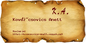 Kovácsovics Anett névjegykártya